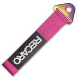 RECARO RACING Drift Rally Sports NEO CHROME HIGH STRENGTH Pink Tow Strap for Front / Rear Bumper