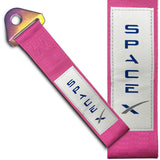 SpaceX RACING Drift Rally Sports NEO CHROME HIGH STRENGTH Pink Tow Strap for Front / Rear Bumper