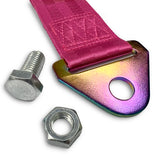 SpaceX RACING Drift Rally Sports NEO CHROME HIGH STRENGTH Pink Tow Strap for Front / Rear Bumper