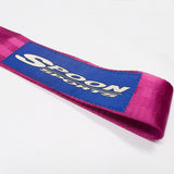 JDM SPOON SPORTS RACING Drift Rally NEO CHROME HIGH STRENGTH Pink Tow Strap for Front / Rear Bumper