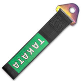 JDM TAKATA SPORTS RACING Drift Rally NEO CHROME HIGH STRENGTH Tow Strap for Front / Rear Bumper