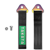 JDM TAKATA SPORTS RACING Drift Rally NEO CHROME HIGH STRENGTH Tow Strap for Front / Rear Bumper