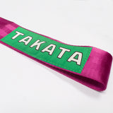 JDM TAKATA SPORTS RACING Drift Rally NEO CHROME HIGH STRENGTH Pink Tow Strap for Front / Rear Bumper