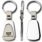 JEEP Gladiator Logo Tear Drop Authentic Chrome Key Fob Keyring Keychain Tag Lanyard