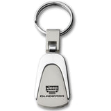 JEEP Gladiator Logo Tear Drop Authentic Chrome Key Fob Keyring Keychain Tag Lanyard