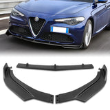 For 2017-2021 Alfa Romeo Giulia Matte Black Front Bumper Body Kit Spoiler Lip 3PCS