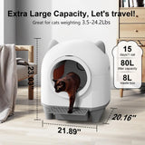 Self Cleaning Cat Litter Box,80L, No Scooping Automatic Litter Box / APP Control