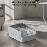 Extra Large Stainless steel cat litter box, High Sides, Odor-Free, Non Stick and Easy Clean