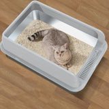 Extra Large Stainless steel cat litter box, High Sides, Odor-Free, Non Stick and Easy Clean