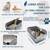 Extra Large Stainless steel cat litter box, High Sides, Odor-Free, Non Stick and Easy Clean