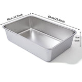 Stainless Steel Litter Box 2 Pack, Deep Stainless Steel Cat Litter Box, XL, 23.6"x15.7"x6"