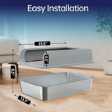 Large Stainless steel cat litter box, High Sides, Odor-Free, Non Stick and Easy Clean, 19.69"x13.78"x9.8"