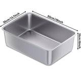 Stainless Steel Litter Box 2 Pack, Deep Stainless Steel Cat Litter Box, XL, 19.7"x13.7"x6"