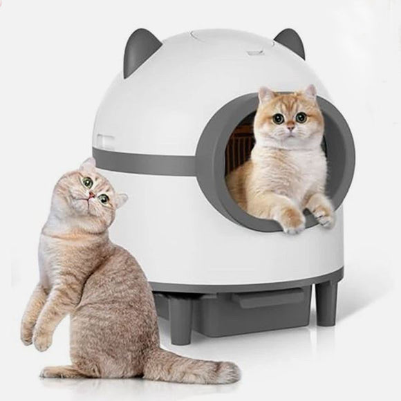 Cleaning Cat Litter Box, Large Automatic Box for Multiple Cats, APP Control, Odor Removal