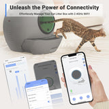 Self Cleaning Cat Litter Box: ELS PET Hands-Off 60L Extra Large Cat Litter Box, Odor Eliminating Smart Litter Box with APP Control, 2.4Ghz WiFi Only, Automatic Cat Litter Box for Multiple Cats