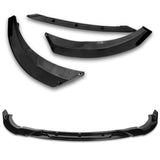 For 2011-2014 Hyundai Sonata STP-Style Painted Black Sport Front Bumper Body Splitter Spoiler Lip 3PCS