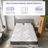 Mubulily Queen Mattress,12 Inch Hybrid Mattress with Gel Memory Foam, Motion Isolation Individually Wrapped Pocket Coils Mattress, Fits All Bed Frames Mattress, Medium Firm Feel Mattresses