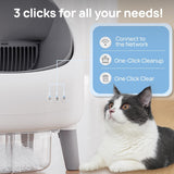 Open-Top Automatic Cat Litter Box, Self Cleaning Litter Box for Multi-Cat Families, APP Control, Safety Protection, 1 Roll Waste Bag