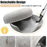 2PCS Peekaboo Cat Cave Bed for Indoor Cats, Detachable Round Felt Tunnel, 20 Inch, Light Grey