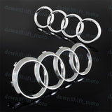 1 Set Black or Chrome Grill Front + Rear A1 A3 A4 S4 A5 S5 A6 S6 SQ7 TT Badge Emblem (Straight Clips)