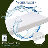 MODERA Organic Cotton Crib Topper, CertiPUR-US Ventilated 2-Inch Memory Foam Mattress Pad for Standard Baby Crib Toddler Bed w/Washable Waterproof Cover, Soft Padding, Nonslip Bottom, Travel Strap 26"x38"x2"