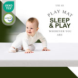 MODERA Organic Cotton Crib Topper, CertiPUR-US Ventilated 2-Inch Memory Foam Mattress Pad for Standard Baby Crib Toddler Bed w/Washable Waterproof Cover, Soft Padding, Nonslip Bottom, Travel Strap 26"x38"x2"