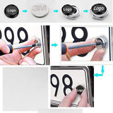 FORD Racing Stainless Steel 2pcs License Plate Frame with Caps Bolt Chrome Brand New SET