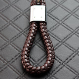 Nissan Brown BV Style Calf Leather Keychain