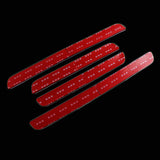 Junction Produce 4PC Red trimmed Rubber Car Door Scuff Sill Cover Panel Step Protector