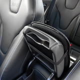 Jaguar Set of Carbon Fiber Look Embroidered Armrest Cushion & Seat Belt Cover
