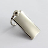 Mitsubishi RED Rectangular Authentic Chrome Key Fob Key ring Keychain Lanyard