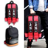 Red Mugen Set Bride Gradation Cloth Backpack with Harness Adjustable Shoulder Straps with Keyring Keychain Tag