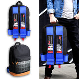Bride Gradation Cloth Backpack with Honda Type R Blue Harness Adjustable Shoulder Straps