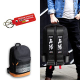 Mugen Set Bride Gradation Cloth Backpack with Black Harness Adjustable Shoulder Straps with Red Keyring Keychain Tag