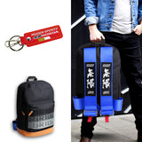 Mugen Set Bride Gradation Cloth Backpack with Blue Harness Adjustable Shoulder Straps with Red Keyring Keychain Tag