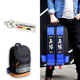 Mugen Set Bride Gradation Cloth Backpack with Blue Harness Adjustable Shoulder Straps with White Keyring Keychain Tag