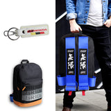 Mugen Set Bride Gradation Cloth Backpack with Blue Harness Adjustable Shoulder Straps with White Keyring Keychain Tag