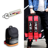 Mugen Set Bride Gradation Cloth Backpack with Red Harness Adjustable Shoulder Straps with White Keyring Keychain Tag