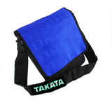 BLUE GRADATION CROSSBODY SHOULDER BRIDE RACING BAG W/ BLACK TK HARNESS STRAPS