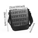 Red GRADATION CROSSBODY SHOULDER BRIDE RACING BAG W/ TAKATA BLACK HARNESS STRAP