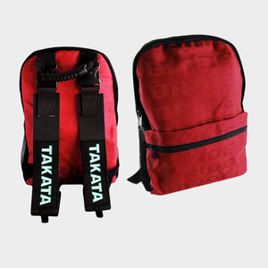 Bride Red Backpack with Takata Black Harness Adjustable Shoulder Straps