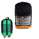 New JDM BRIDE RECARO RACING BACKPACK with TAKATA RACING GREEN SHOULDER STRAPS