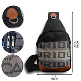 NEW BRIDE RACING BACKPACK BLACK STRAPS GRADATION CROSSBODY SHOULDER BAG W/ RED KEYTAG