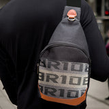 NEW BRIDE RACING BACKPACK BLACK STRAPS GRADATION CROSSBODY SHOULDER BAG W/ RED KEYTAG