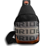 NEW BRIDE RACING BACKPACK BLACK STRAPS GRADATION CROSSBODY SHOULDER BAG W/ Blue KEYTAG