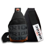 NEW BRIDE RACING BACKPACK BLACK STRAPS GRADATION CROSSBODY SHOULDER BAG W/ Blue KEYTAG