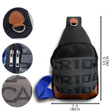 NEW BRIDE RACING BACKPACK BLUE STRAPS GRADATION CROSSBODY SHOULDER BAG W/ RED KEYTAG