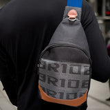 NEW BRIDE RACING BACKPACK BLUE STRAPS GRADATION CROSSBODY SHOULDER BAG W/ RED KEYTAG