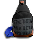 NEW BRIDE RACING BACKPACK BLUE STRAPS GRADATION CROSSBODY SHOULDER BAG W/ RED KEYTAG