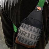 NEW BRIDE RACING BACKPACK GREEN STRAPS GRADATION CROSSBODY SHOULDER BAG W/ BLACK KEYTAG